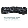 Ronie Black 3pc Sectional Dual Power Reclining Sofa | Cupholders | Speaker