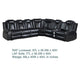 Ronie Black 3pc Sectional Dual Power Reclining Sofa | Cupholders | Speaker