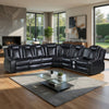 Ronie Black 3pc Sectional Dual Power Reclining Sofa | Cupholders | Speaker