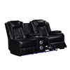 Ronie Black 3pc Sectional Power Reclining Sofa | Lights & Bluetooth Speaker