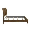 Lary King Bed w Sleigh-Style Headboard & Slat Kit | Walnut Brown