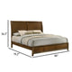 Lary King Bed w Sleigh-Style Headboard & Slat Kit | Walnut Brown