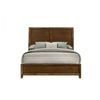 Lary Queen Bed w Sleigh-Style Headboard & Slat Kit | Walnut Brown