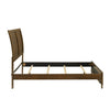 Lary Queen Bed w Sleigh-Style Headboard & Slat Kit | Walnut Brown