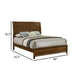 Lary Queen Bed w Sleigh-Style Headboard & Slat Kit | Walnut Brown