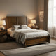 Lary Full Bed w Sleigh-Style Headboard & Slat Kit | Walnut Brown