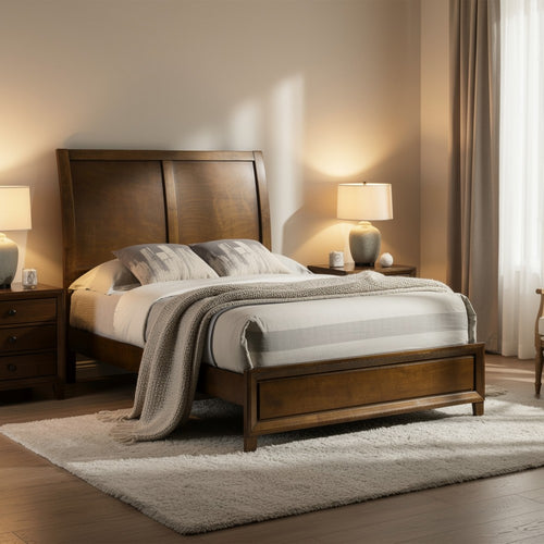 Lary Full Bed w Sleigh-Style Headboard & Slat Kit | Walnut Brown