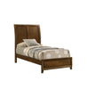 Lary Twin Bed w Sleigh-Style Headboard & Slat Kit | Walnut Brown