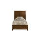 Lary Twin Bed w Sleigh-Style Headboard & Slat Kit | Walnut Brown
