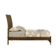 Lary Twin Bed w Sleigh-Style Headboard & Slat Kit | Walnut Brown