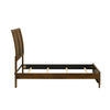 Lary Twin Bed w Sleigh-Style Headboard & Slat Kit | Walnut Brown