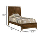 Lary Twin Bed w Sleigh-Style Headboard & Slat Kit | Walnut Brown