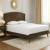 Roxy Queen Bed w Mid-Century Modern Design | Walnut Brown Okume