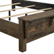 Blie King Bed w Built-In Footboard Bench | Rustic Brown Solid Wood