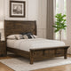 Blie King Bed w Built-In Footboard Bench | Rustic Brown Solid Wood