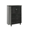 Sevy Tall Dresser Chest | 3 Drawers | Gray Ribbed Edges | Onyx Black