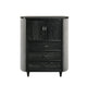 Sevy Tall Dresser Chest | 3 Drawers | Gray Ribbed Edges | Onyx Black