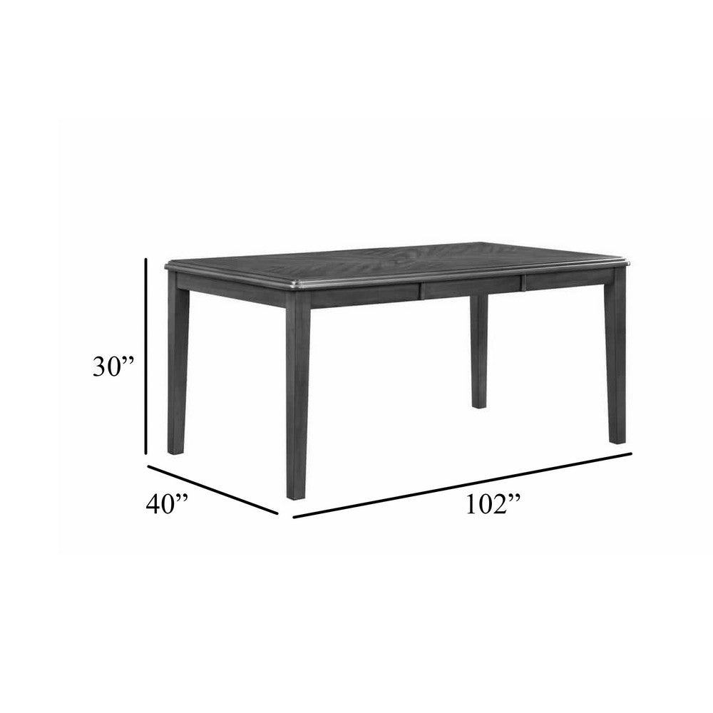 Leslee Dining Table | 78-102" Extendable Gray Top | White Marble Inlay