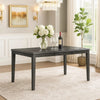 Leslee Dining Table | 78-102" Extendable Gray Top | White Marble Inlay