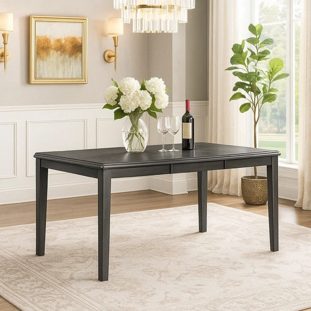 Leslee Dining Table | 78-102" Extendable Gray Top | White Marble Inlay