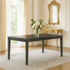 Leslee Dining Table | 78-102" Extendable Gray Top | White Marble Inlay