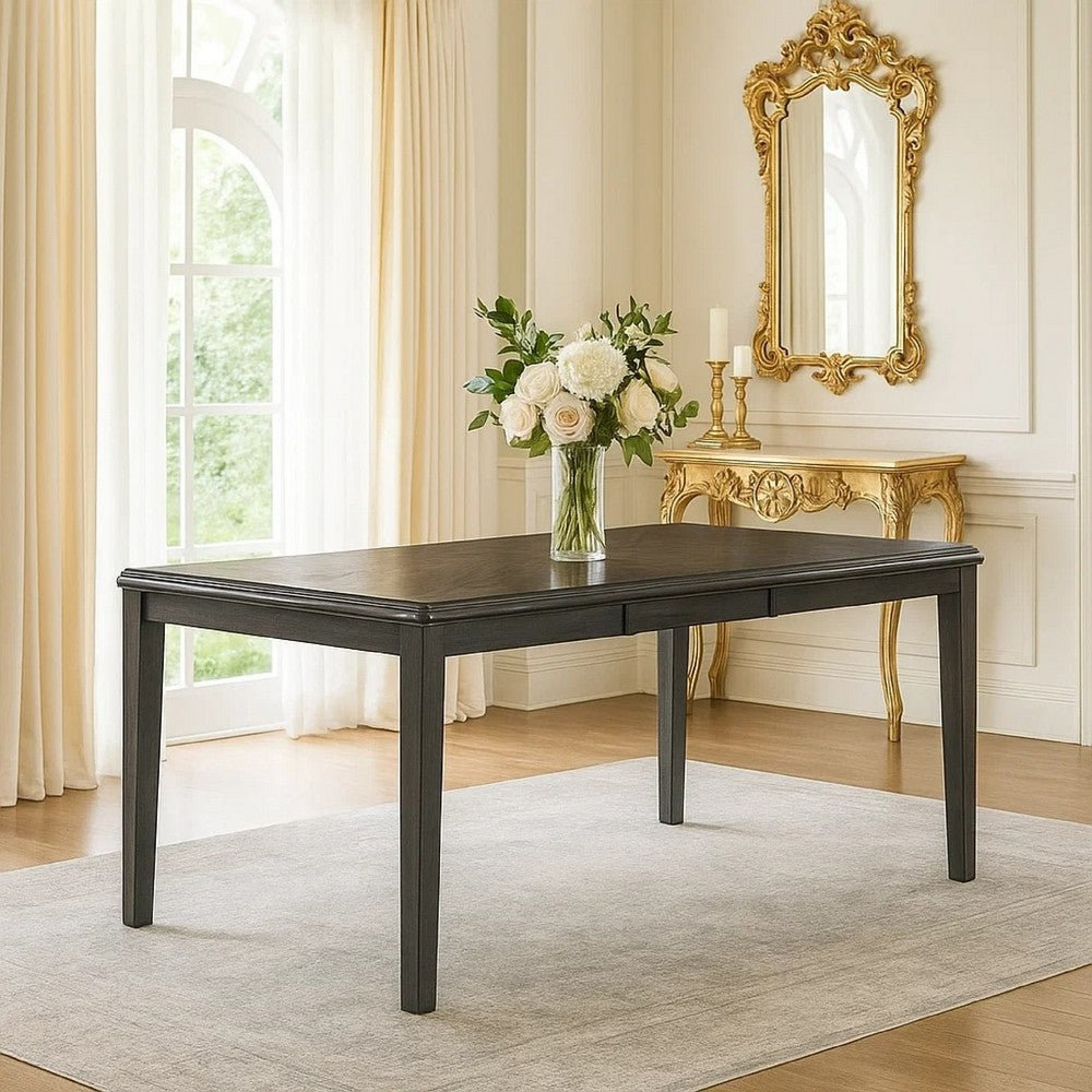 Leslee Dining Table | 78-102" Extendable Gray Top | White Marble Inlay