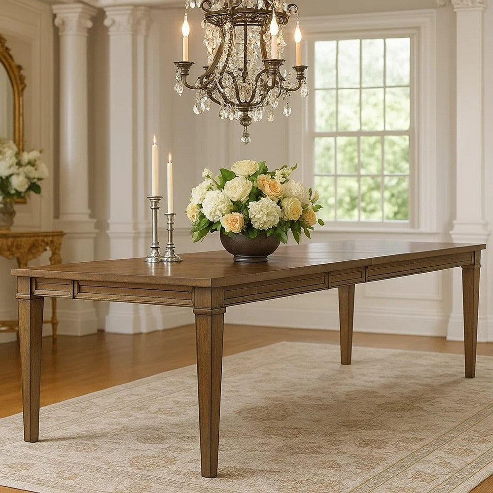 Henry Dining Table | 78-96" Extendable Leaf | Vintage Mocha Brown