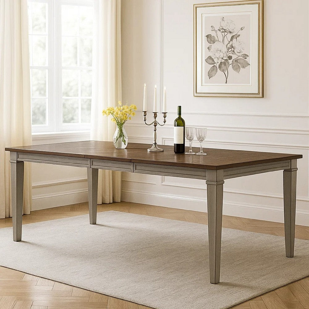 Henry Dining Table | 78-96" Extendable Leaf | Vintage Light Cream