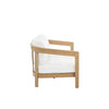 Heya Outdoor Loveseat | White Cushions | 59" Natural Brown Wood Frame