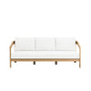Heya Outdoor Sofa | White Cushions | 79" Natural Brown Wood Frame