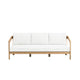 Heya Outdoor Sofa | White Cushions | 79" Natural Brown Wood Frame