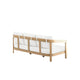 Heya Outdoor Sofa | White Cushions | 79" Natural Brown Wood Frame