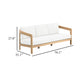 Heya Outdoor Sofa | White Cushions | 79" Natural Brown Wood Frame