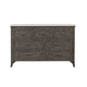 Leslee 62" Wide Dresser | 7 Drawers | White Marble Top | Weathered Gray