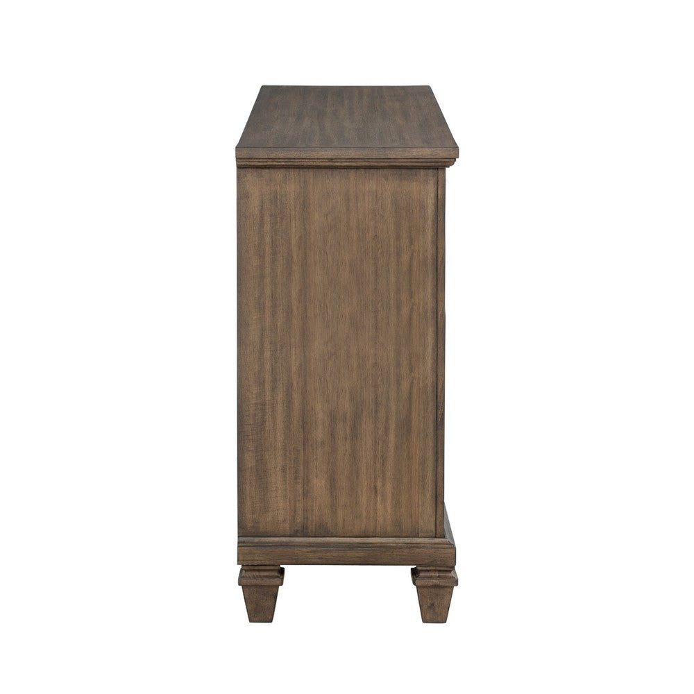 Henry Wide Dresser | 10 Drawers | Black Metal Handles | Vintage Mocha Brown