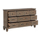 Henry Wide Dresser | 10 Drawers | Black Metal Handles | Vintage Mocha Brown