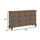 Henry Wide Dresser | 10 Drawers | Black Metal Handles | Vintage Mocha Brown
