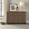 Henry Wide Dresser | 10 Drawers | Black Metal Handles | Vintage Mocha Brown