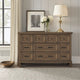 Henry Wide Dresser | 10 Drawers | Black Metal Handles | Vintage Mocha Brown