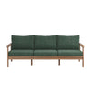 Anya Outdoor Sofa | Natural Brown Wood | Moss Green Cushions | 89"