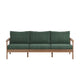 Anya Outdoor Sofa | Natural Brown Wood | Moss Green Cushions | 89"