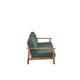 Anya Outdoor Sofa | Natural Brown Wood | Moss Green Cushions | 89"