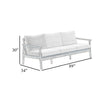 Anya Outdoor Sofa | Natural Brown Wood | Moss Green Cushions | 89"
