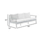 Anya Outdoor Sofa | Natural Brown Wood | Moss Green Cushions | 89"