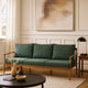 Anya Outdoor Sofa | Natural Brown Wood | Moss Green Cushions | 89"