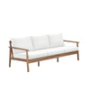 Anya Outdoor Sofa | Natural Brown Acacia Wood | White Cushions | 89"
