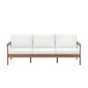 Anya Outdoor Sofa | Natural Brown Acacia Wood | White Cushions | 89"
