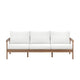 Anya Outdoor Sofa | Natural Brown Acacia Wood | White Cushions | 89"