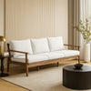 Anya Outdoor Sofa | Natural Brown Acacia Wood | White Cushions | 89"