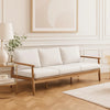 Anya Outdoor Sofa | Natural Brown Acacia Wood | White Cushions | 89"